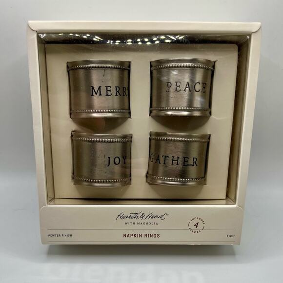 NWT 2018 Hearth & Hand with Magnolia napkin rings - Picture 1 of 5